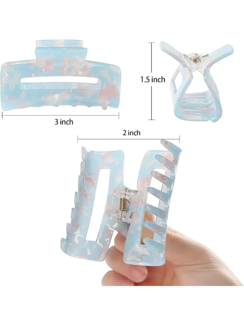 8 Pcs Claw Hair Clips - 3 Inch Stylish Hair Accessories for Women, Perfect Hold